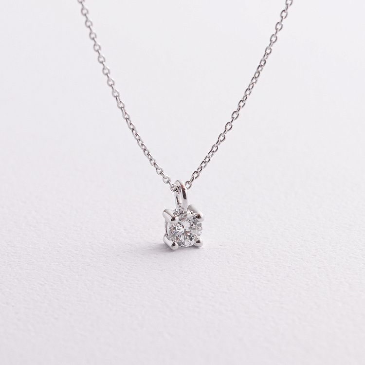 Золотое колье с бриллиантом колб0174у от ювелирного магазина Оникс