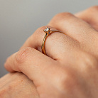 Помолвочное золотое кольцо с фианитом к08225 от ювелирного магазина Оникс - 3