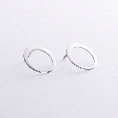 Сережки - пусети "Орбіта" в сріблі 7087 №6