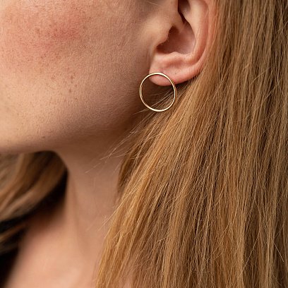 Золоті сережки "Кругообіг" (2.0 см) с07789 №12