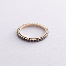 Золотое кольцо с дорожкой черных бриллиантов 229863122 от ювелирного магазина Оникс - 2