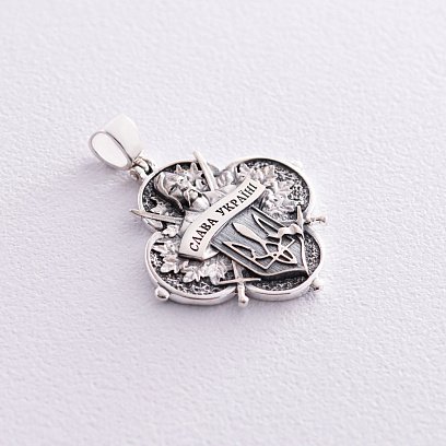 Срібний кулон "Український козак. Боріться-поборете, Вам Бог помагає" 133137 №8