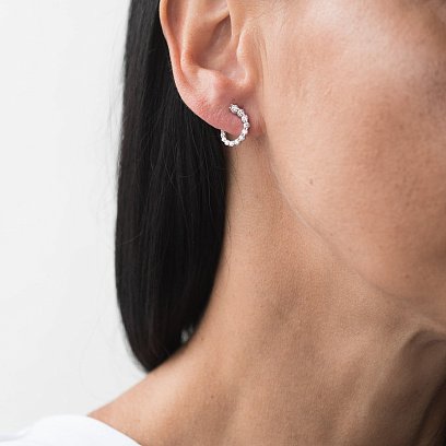 Золотые серьги-пусеты с бриллиантами сб0280ri №2