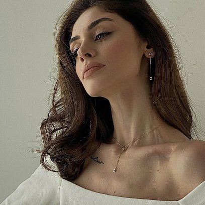 Колье "Кружочки" в желтом золоте (фианиты) кол01824 №4