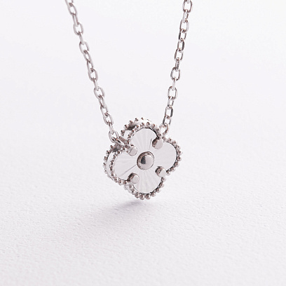 Серебряное колье "Клевер" 181362