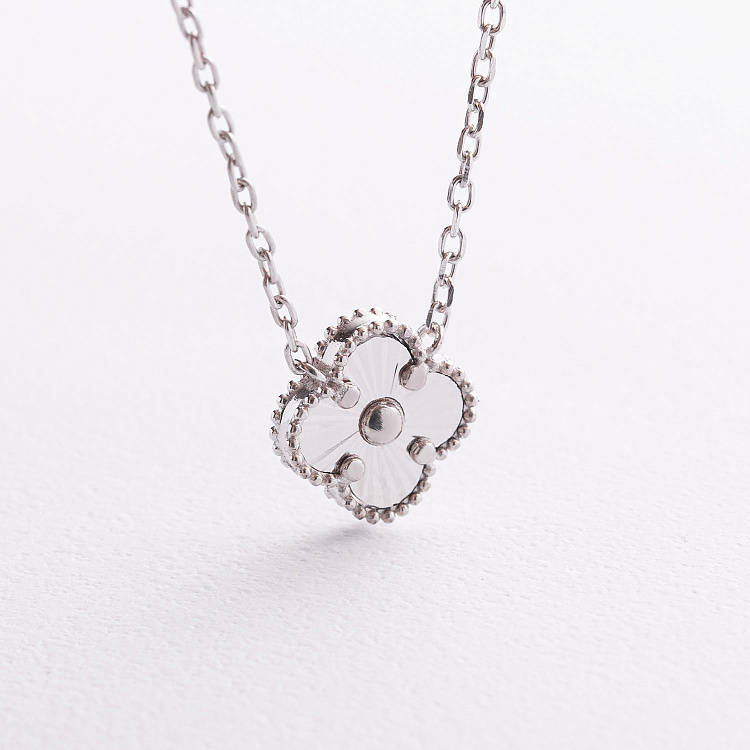 Серебряное колье "Клевер" 181362 от ювелирного магазина Оникс