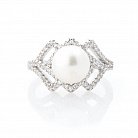 Срібний перстень з фіанітами і культ. прісн. перлами 111863 от ювелирного магазина Оникс - 3
