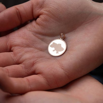 Кулон "Карта України" у червоному золоті п03766