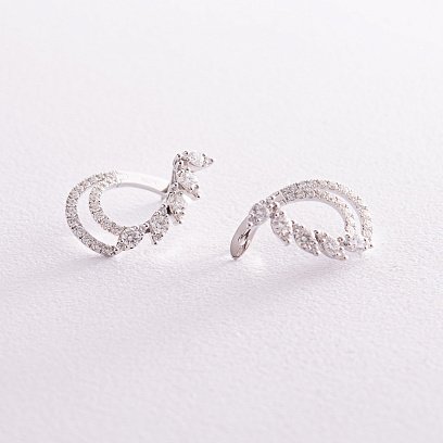 Золоті сережки "Крапельки" з діамантами сб0412cha №4