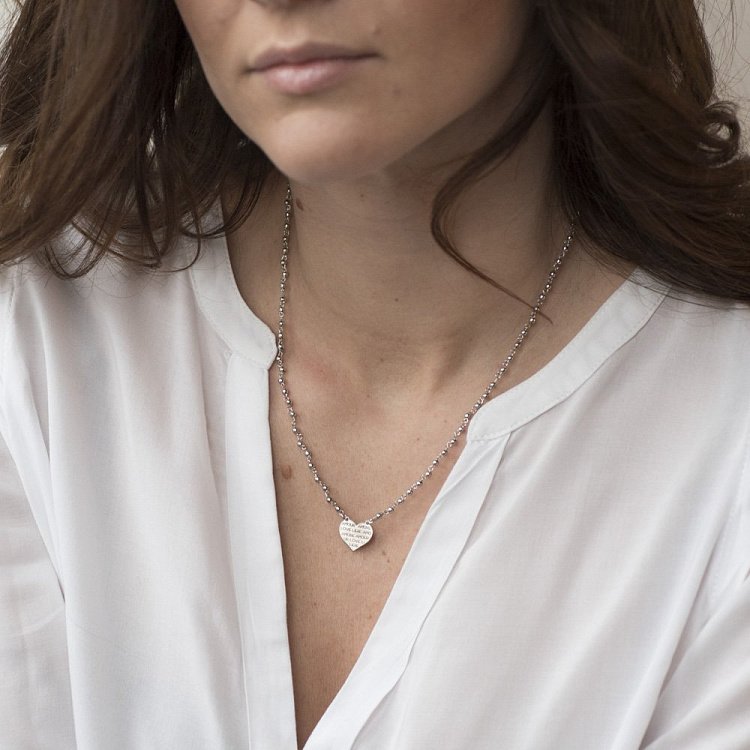 Срібне кольє "Сердечко" (родій) 18596 від ювелірного магазину Онікс - 6