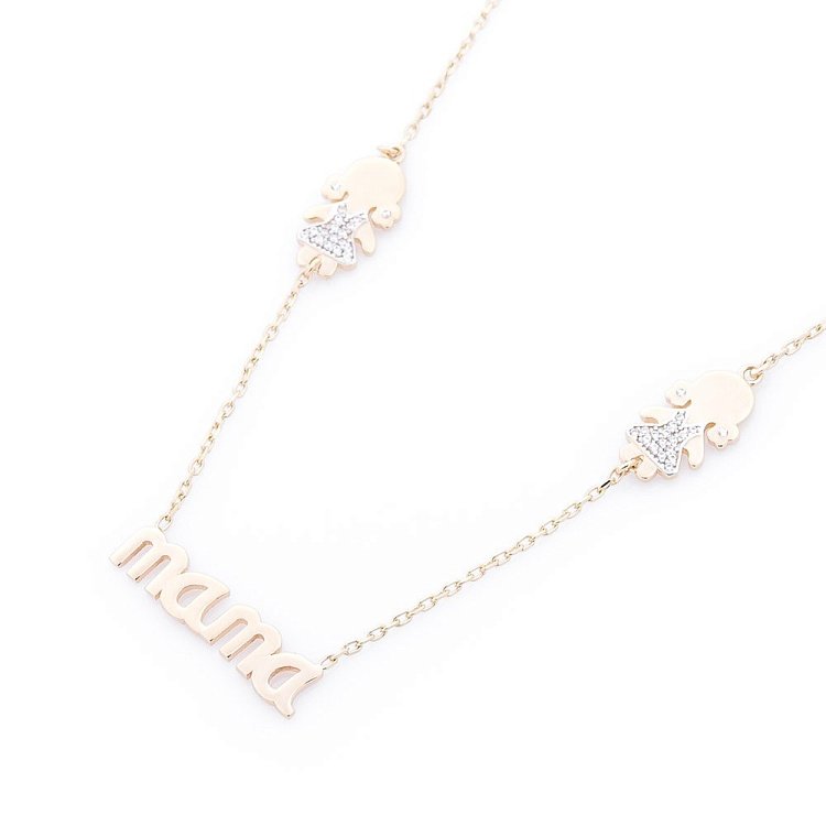 Золоте кольє з дівчатками (фіаніт) кол01006 від ювелірного магазину Онікс