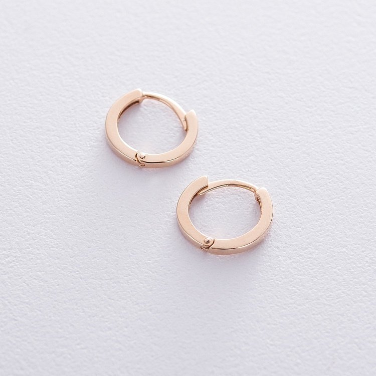 Сережки-кільця в червоному золоті с06458 від ювелірного магазину Онікс