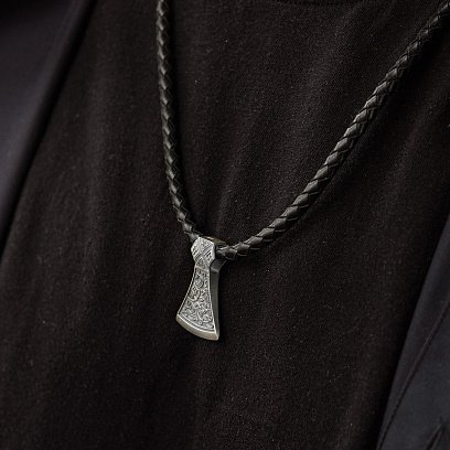 Серебряный кулон "Двойной топор" 7045 №2