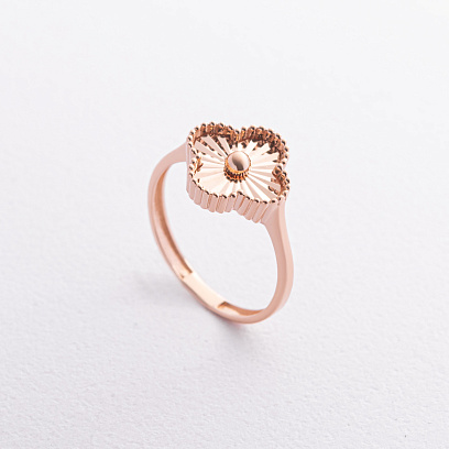 Каблучка "Конюшина" в червоному золоті к08126