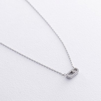 Колье с бриллиантами (белое золото) 735021121 №3