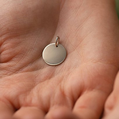 Кулон для гравировки в желтом золоте (14 мм) п03522 №2