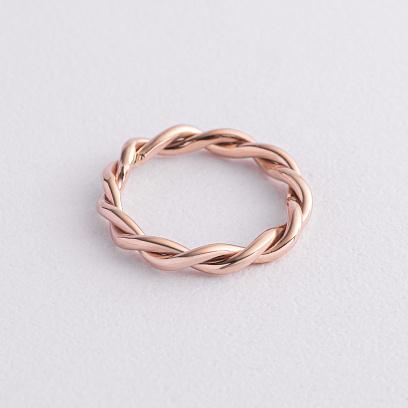 Каблучка "Переплетення" в червоному золоті к08356 №3