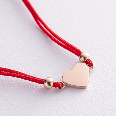 Браслет з червоною ниткою "Серце" (червоне золото) б04206 №3
