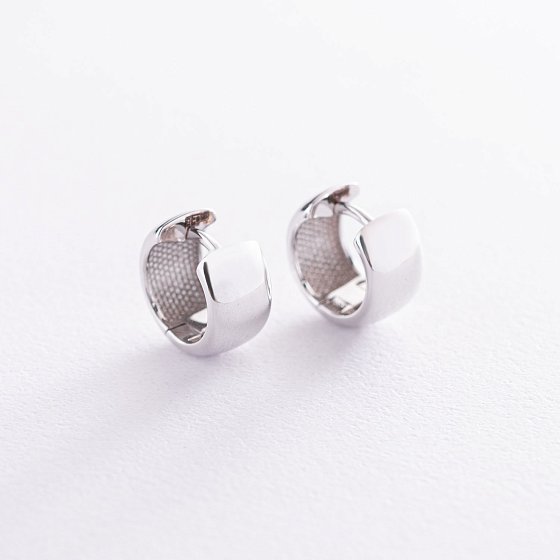 Серьги - кольца в белом золоте с07049