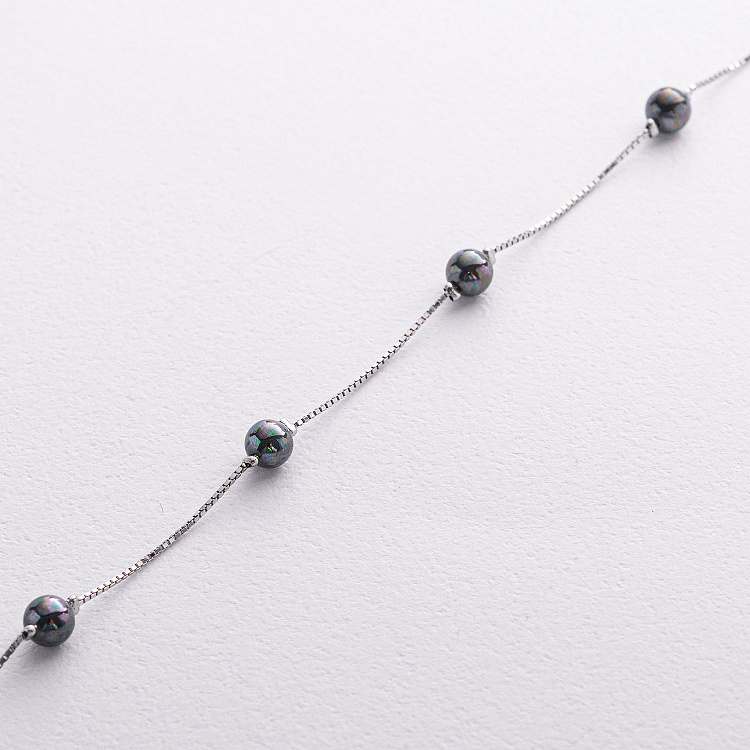 Срібний браслет з перлами 141909 від ювелірного магазину Онікс - 1