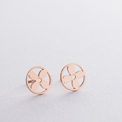 Золоті сережки - пусети "Конюшина" с06486