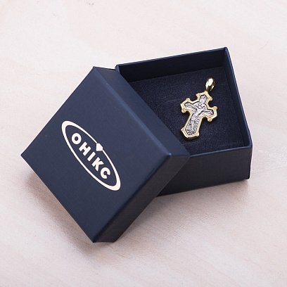 Серебряный крест "Распятие. Великомученик Димитрий Солунский" 131668 №3