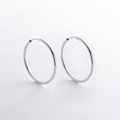 Серьги - кольца в белом золоте (3.1 см) с08531 №2