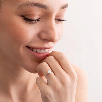 Помолвочное золотое кольцо с бриллиантом 211441121 №5