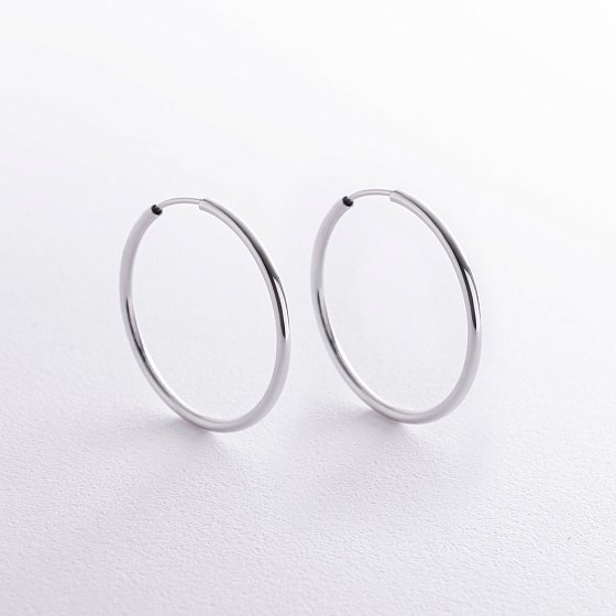 Серьги - кольца в белом золоте (3.1 см) с08531 №2