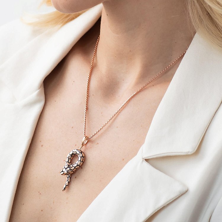 Золотий кулон "Змія" (емаль) п03635 від ювелірного магазину Онікс - 1