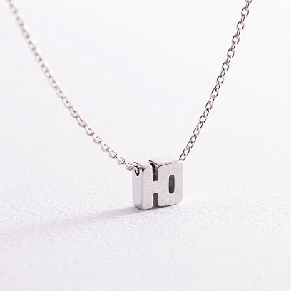 Серебряное колье с буквой "Ю" 1105 Ю