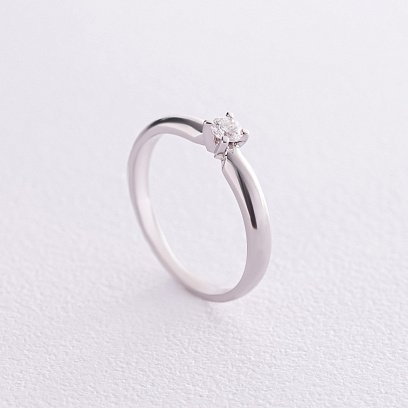 Заручальна золота каблучка з діамантом кб0413