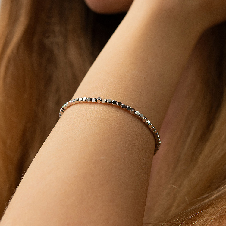 Браслет "Кубики" (біле золото) mini б05463 від ювелірного магазину Онікс - 7