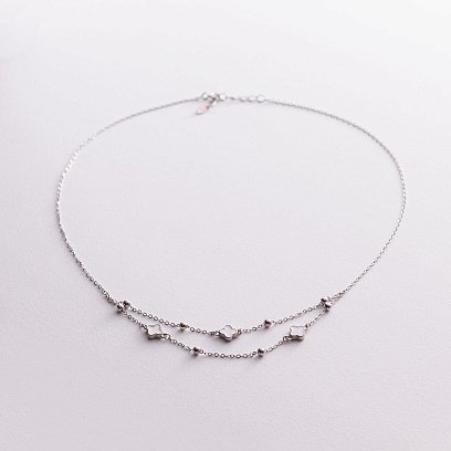 Серебряное колье "Клевер" (эмаль) 181131