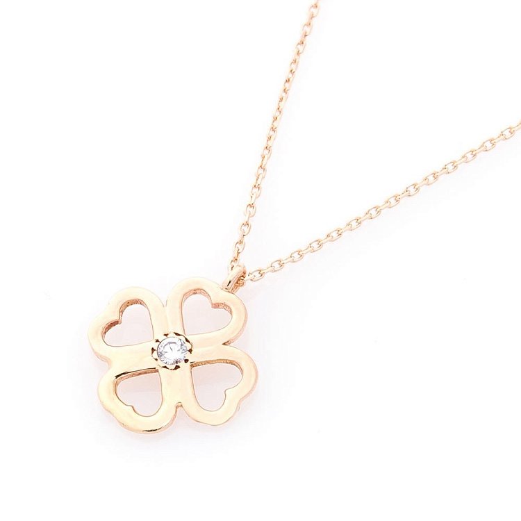 Золотое колье "Клевер" (фианит) кол01351 от ювелирного магазина Оникс