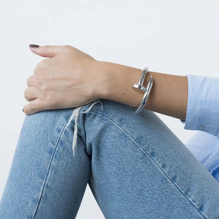 Серебряный браслет "Гвоздь" 141171 от ювелирного магазина Оникс