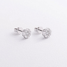 Золоті сережки - пусети "Квіточки" з діамантами сб0662cha от ювелирного магазина Оникс - 2