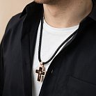 Чоловічий православний хрест "Розп'яття" з ебенового дерева та золота п00225 от ювелирного магазина Оникс - 4