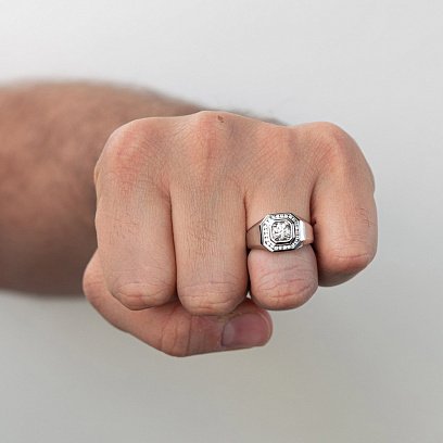 Мужская золотая печатка с бриллиантами кб0379nl №2