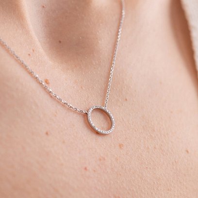 Золоте кольє "Кругообіг" з діамантами 719721121 №7