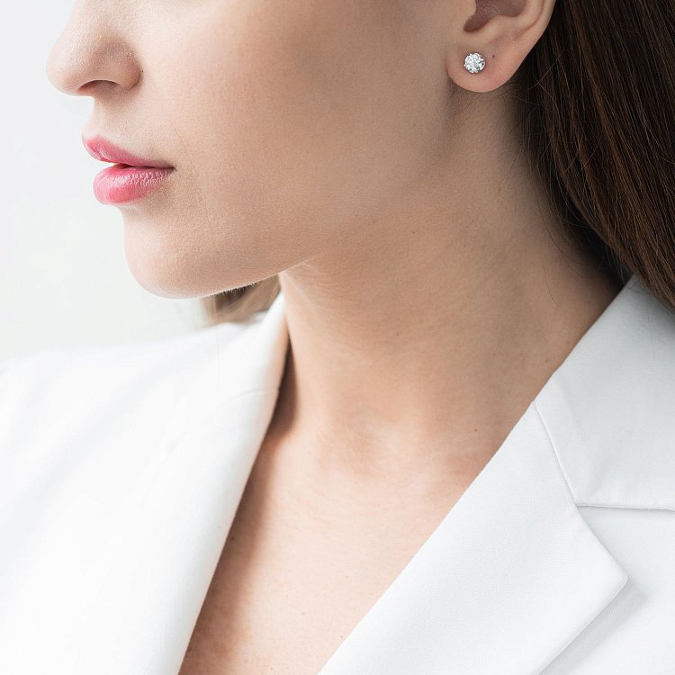 Золоті сережки-пусети з діамантами с179ar від ювелірного магазину Онікс - 1