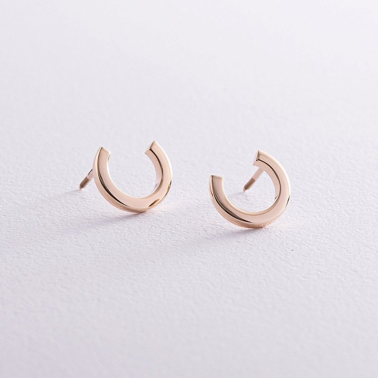 Серьги - пусеты "Мэрилин" в желтом золоте с08178 от ювелирного магазина Оникс - 8