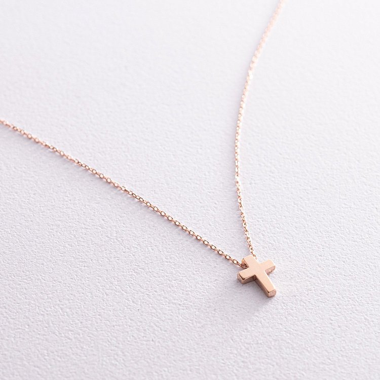 Кольє "Хрестик" у червоному золоті кол02270 від ювелірного магазину Онікс - 2