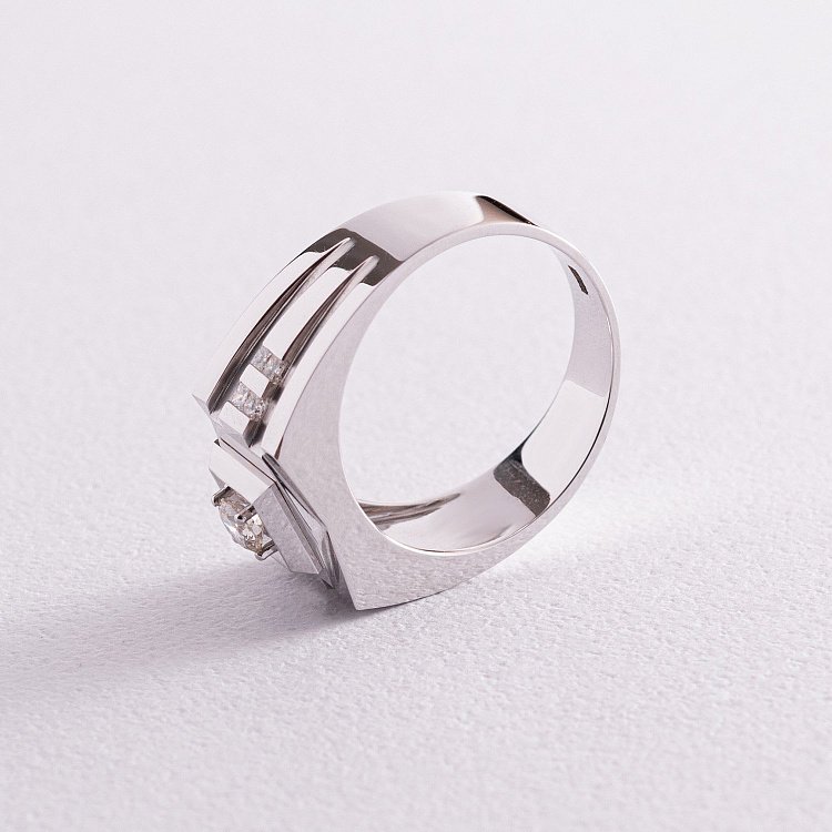 Золотая мужская печатка с бриллиантами к1031 от ювелирного магазина Оникс - 1