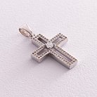 Срібний хрестик з фіанітами 132054 от ювелирного магазина Оникс