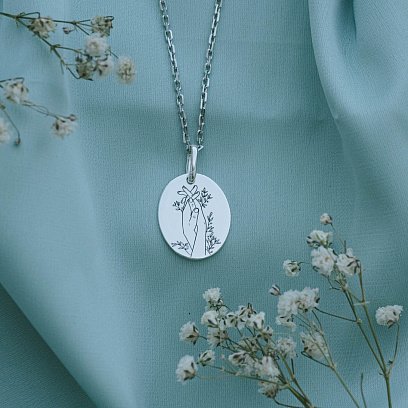 Серебряный кулон "Особая связь" 133045св №2