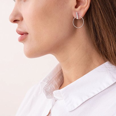 Золотые серьги - пусеты "Уверенность" с07275 №5