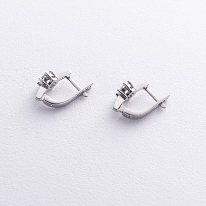 Серебряные серьги с голубыми топазами GS-02-047-39 №3