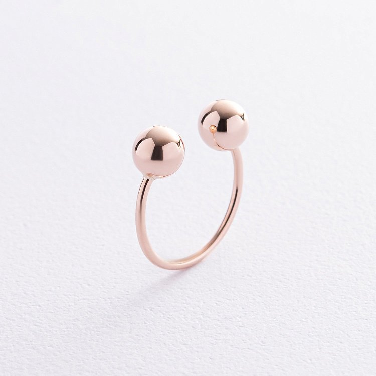 Каблучка "Кульки" у червоному золоті к07506 від ювелірного магазину Онікс - 10