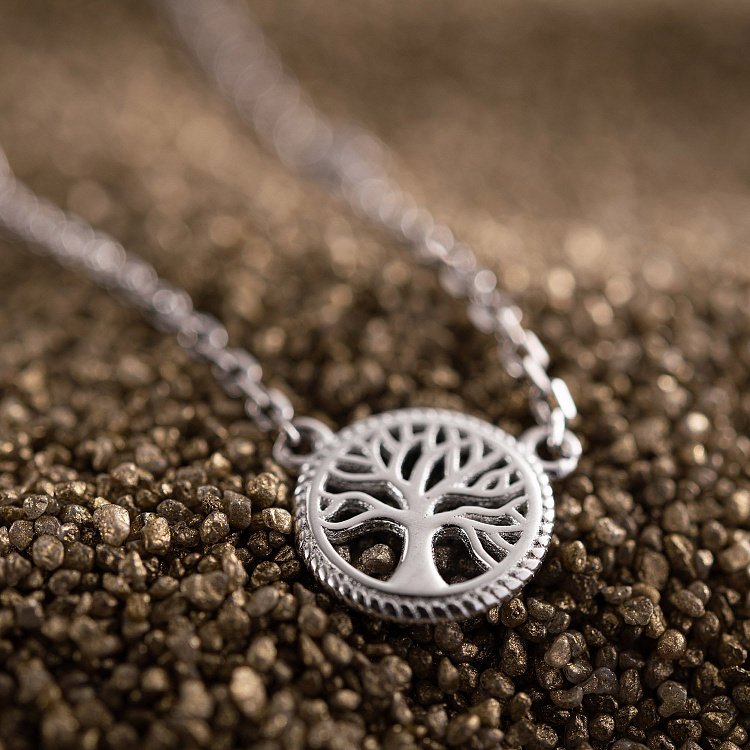 Серебряное колье "Древо жизни" (фианит) 18816 от ювелирного магазина Оникс - 12